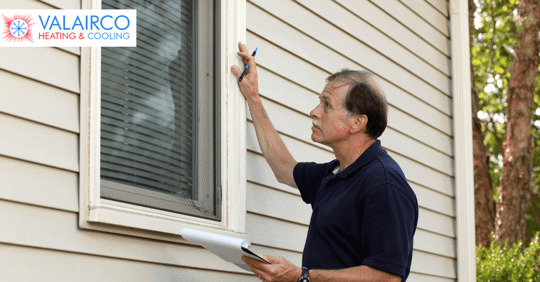 Person inspecting window