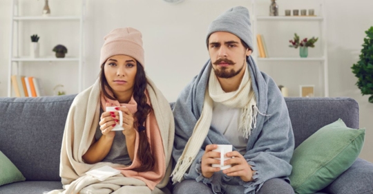 couple cold in home